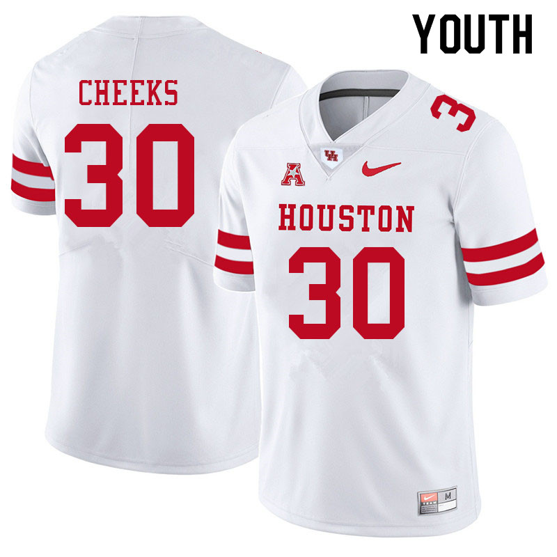 Youth #30 Trimarcus Cheeks Houston Cougars College Football Jerseys Sale-White - Click Image to Close